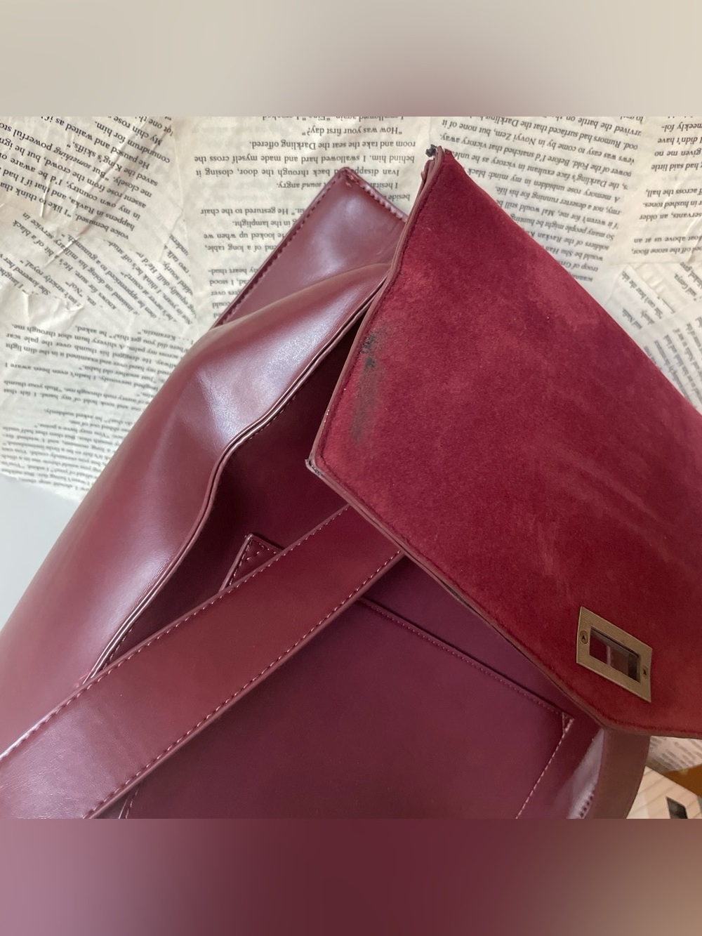 ECOSUSI Burgundy Leather Backpack Dark & Light Academia Aesthetic - Picture 9 of 9